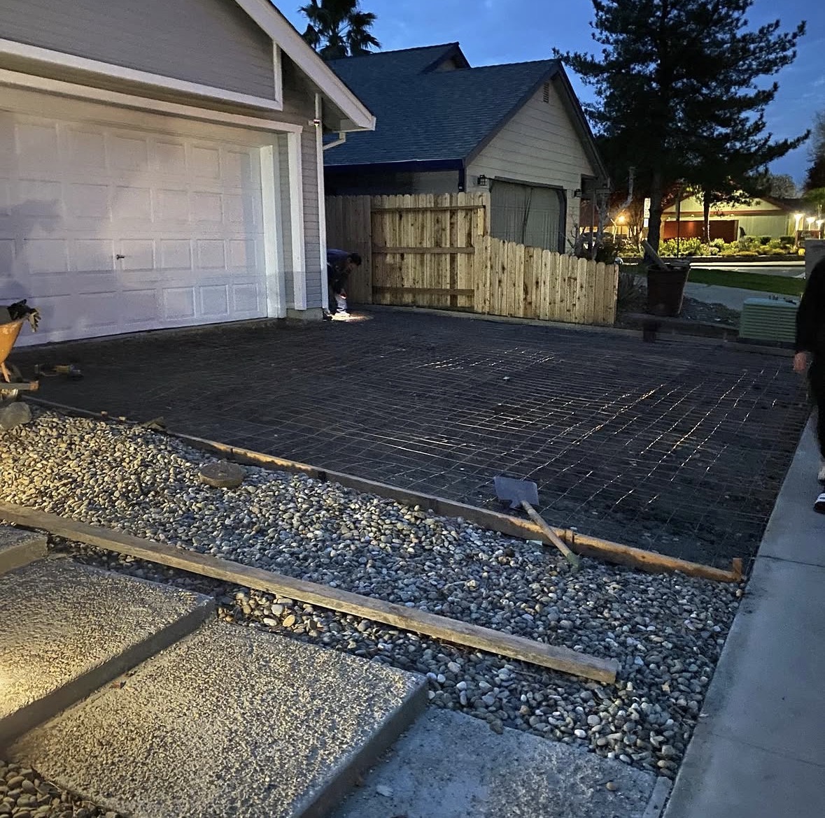 Driveway rebar before pour