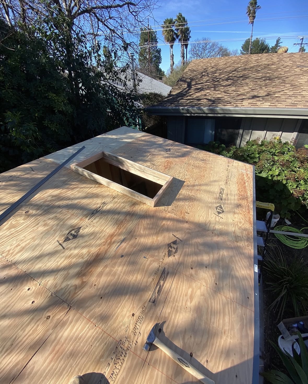 Roof plywood decking