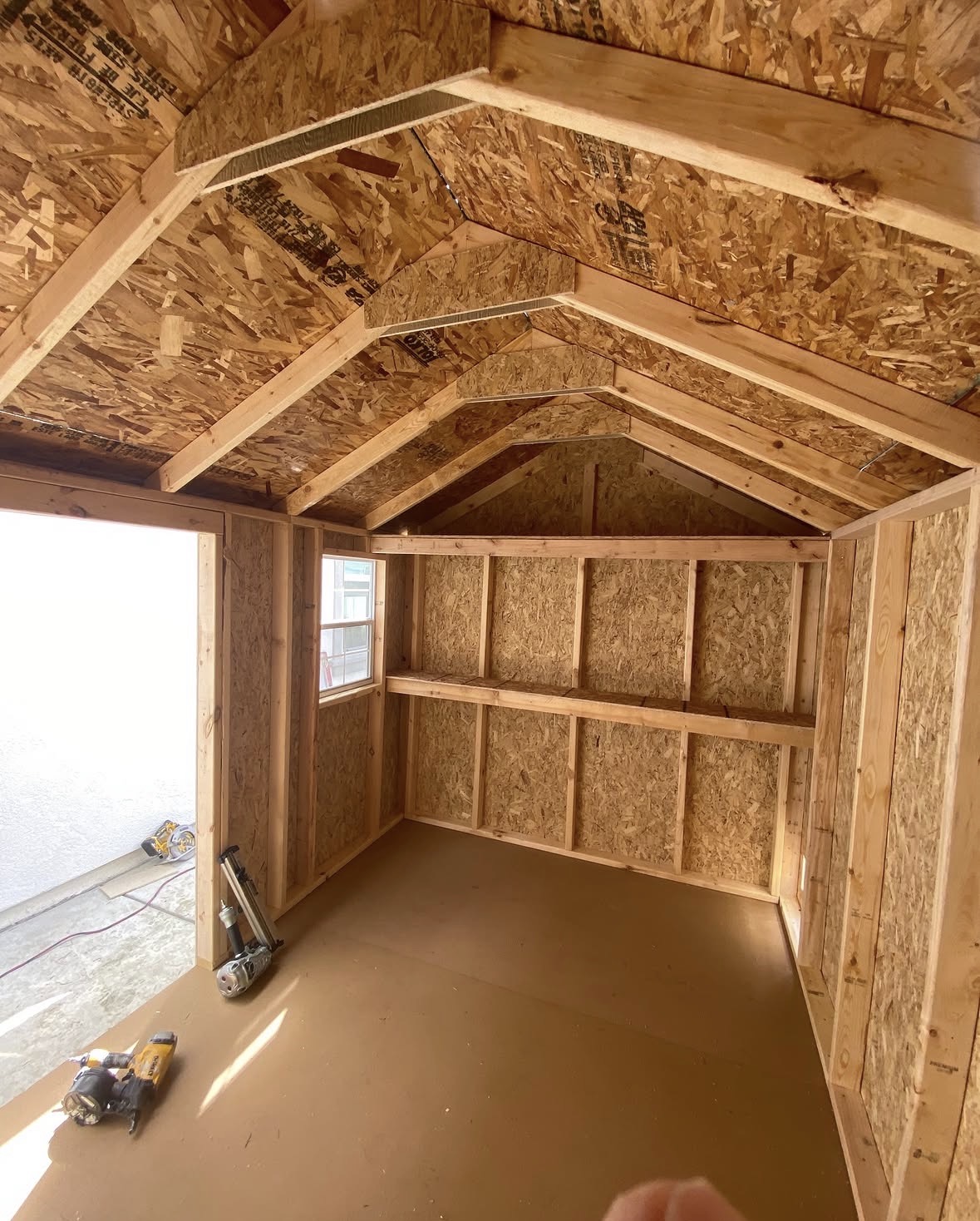 Shed interior framing